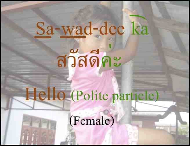 Learn Thai sawaddee ka