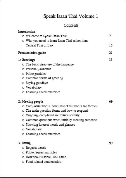 Speak Isaan Thai 1 Contents 1