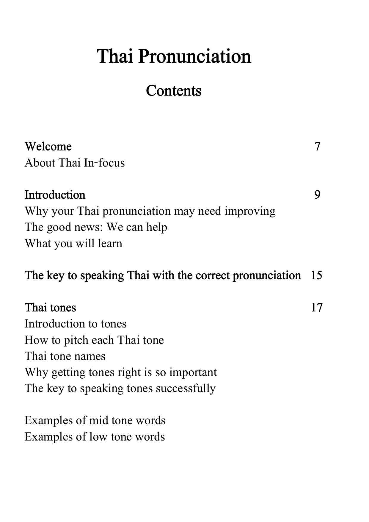 Thai Pronunciation Contents 1