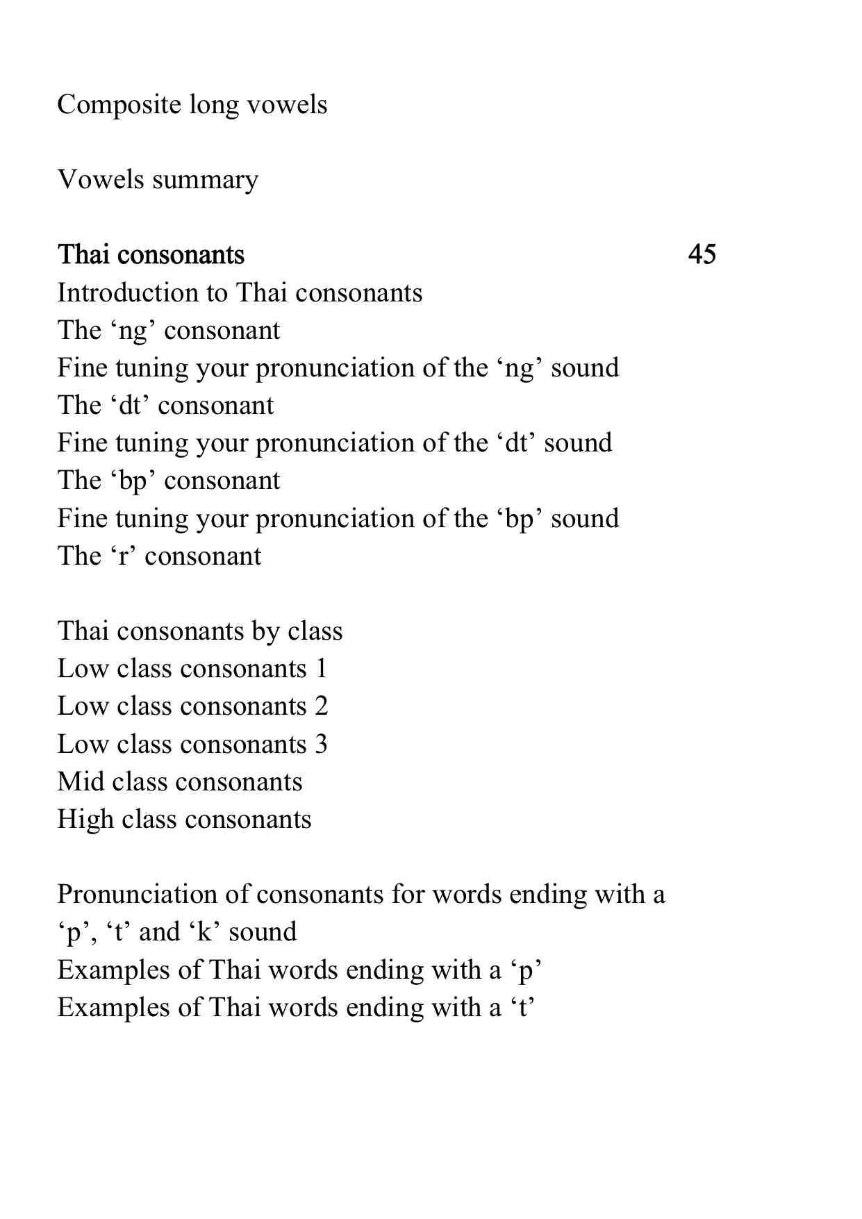 Thai Pronunciation Contents 3